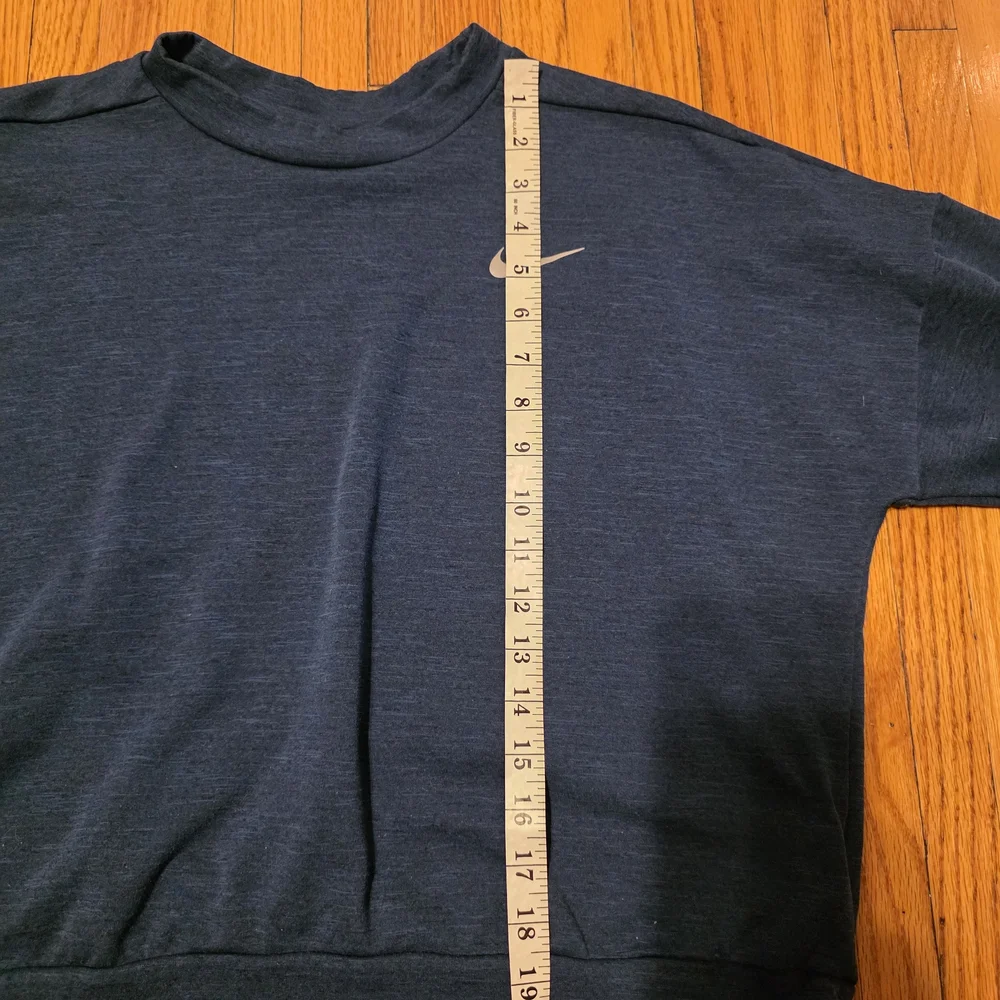 Nike Women's Navy Crewneck Sweatshirt with White Swoosh - Picture 5 of 5